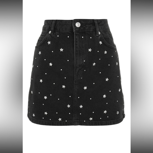 TopShop Star Studded Denim Mini Skirt - Picture 1 of 4
